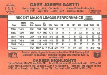 Gary Gaetti  baseball card collectible - Main Image 2