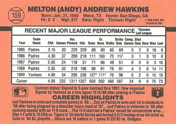 Andy Hawkins  baseball card collectible - Main Image 2
