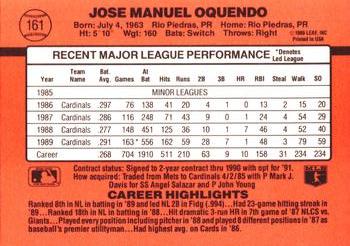 Jose Oquendo  baseball card collectible - Main Image 2
