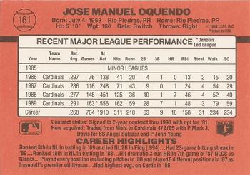 Jose Oquendo  baseball card collectible - Main Image 2