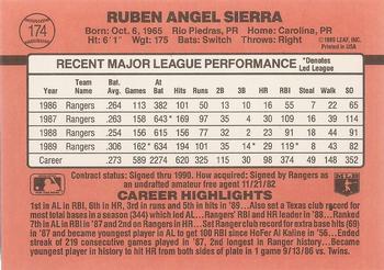 Ruben Sierra  baseball card collectible - Main Image 2