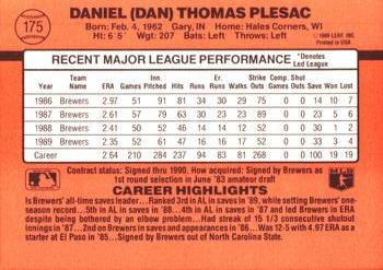 Dan Plesac  baseball card collectible - Main Image 2