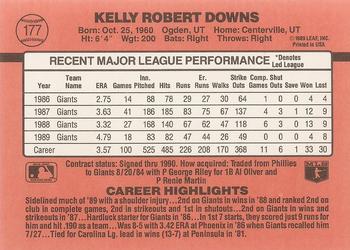 Kelly Downs  baseball card collectible - Main Image 2