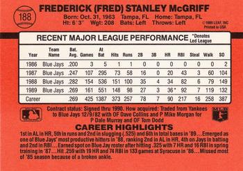 Fred McGriff  baseball card collectible - Main Image 2