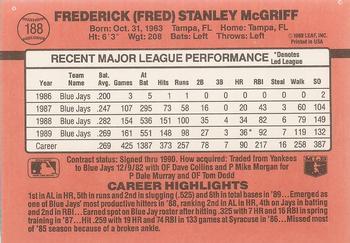 Fred McGriff  baseball card collectible - Main Image 2