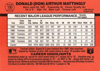 Don Mattingly  baseball card collectible - Main Image 2