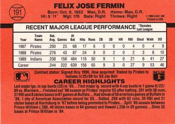 Felix Fermin  baseball card collectible - Main Image 2