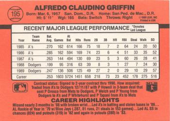 Alfredo Griffin  baseball card collectible - Main Image 2