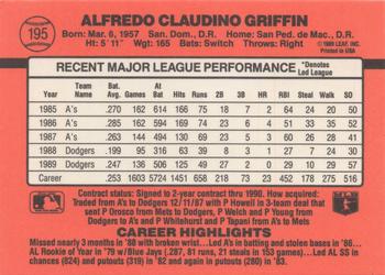 Alfredo Griffin  baseball card collectible - Main Image 2