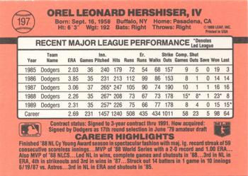 Orel Hershiser  baseball card collectible - Main Image 2