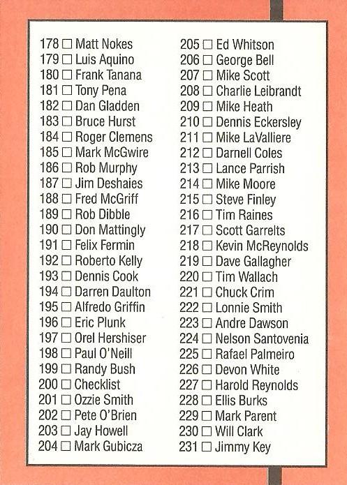 Checklist 130-231  baseball card collectible - Main Image 2