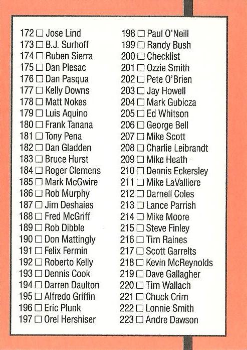 Checklist 126-223  baseball card collectible - Main Image 2