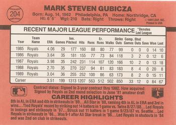 Mark Gubicza  baseball card collectible - Main Image 2