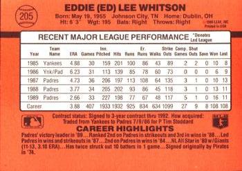 Ed Whitson  baseball card collectible - Main Image 2
