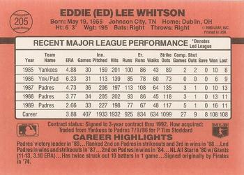 Ed Whitson  baseball card collectible - Main Image 2