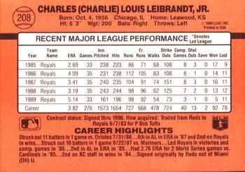 Charlie Leibrandt  baseball card collectible - Main Image 2