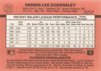 Dennis Eckersley  baseball card collectible - Main Image 2