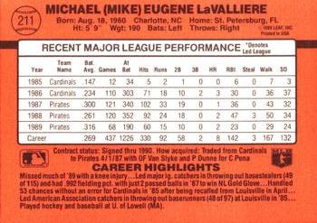 Mike LaValliere  baseball card collectible - Main Image 2