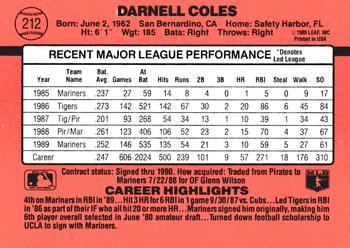 Darnell Coles  baseball card collectible - Main Image 2