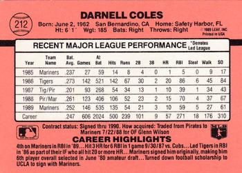 Darnell Coles  baseball card collectible - Main Image 2