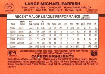 Lance Parrish  baseball card collectible - Main Image 2