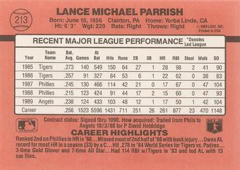 Lance Parrish  baseball card collectible - Main Image 2