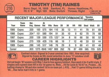 Tim Raines  baseball card collectible - Main Image 2