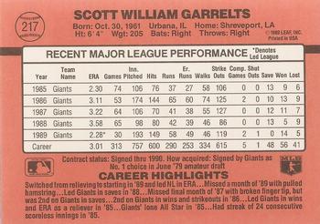 Scott Garrelts  baseball card collectible - Main Image 2