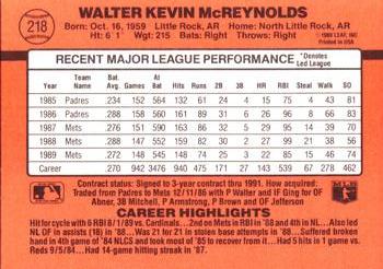 Kevin McReynolds  baseball card collectible - Main Image 2