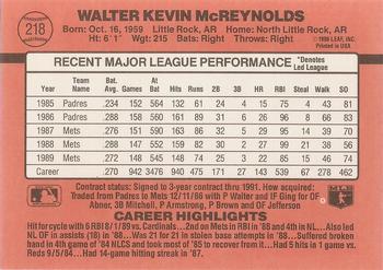 Kevin McReynolds  baseball card collectible - Main Image 2