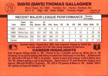 Dave Gallagher  baseball card collectible - Main Image 2