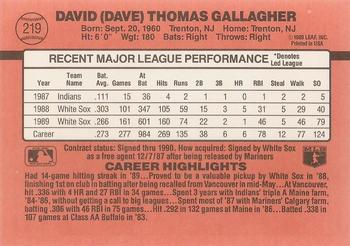 Dave Gallagher  baseball card collectible - Main Image 2