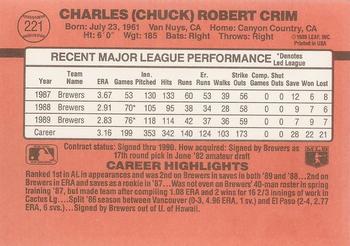 Chuck Crim  baseball card collectible - Main Image 2