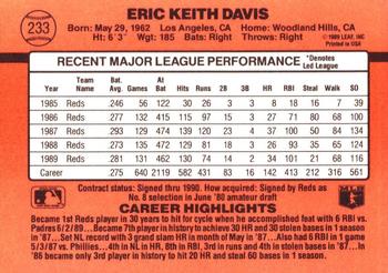 Eric Davis  baseball card collectible - Main Image 2