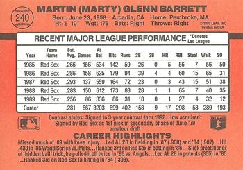 Marty Barrett  baseball card collectible - Main Image 2