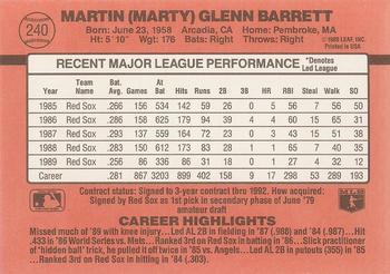 Marty Barrett  baseball card collectible - Main Image 2