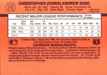 Chris Sabo  baseball card collectible - Main Image 2