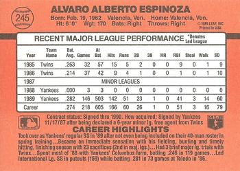 Alvaro Espinoza  baseball card collectible - Main Image 2