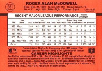 Roger McDowell  baseball card collectible - Main Image 2