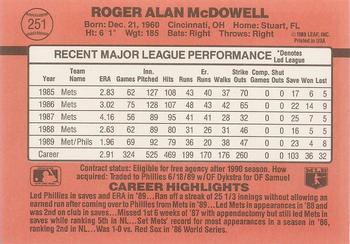 Roger McDowell  baseball card collectible - Main Image 2