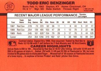 Todd Benzinger  baseball card collectible - Main Image 2