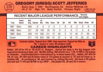 Gregg Jefferies  baseball card collectible - Main Image 2