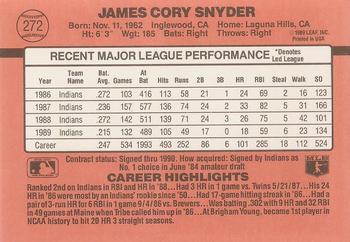 Cory Snyder  baseball card collectible - Main Image 2