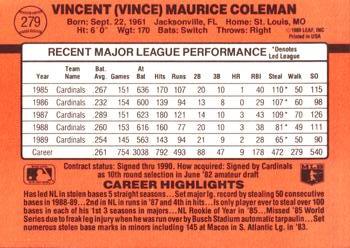 Vince Coleman  baseball card collectible - Main Image 2