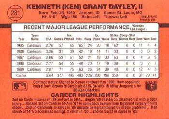 Ken Dayley  baseball card collectible - Main Image 2