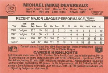 Mike Devereaux  baseball card collectible - Main Image 2