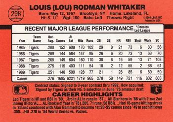 Lou Whitaker  baseball card collectible - Main Image 2
