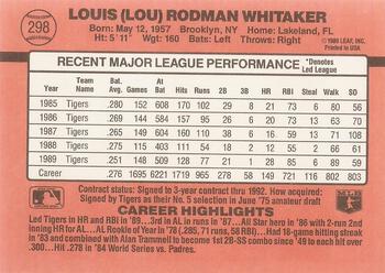 Lou Whitaker  baseball card collectible - Main Image 2