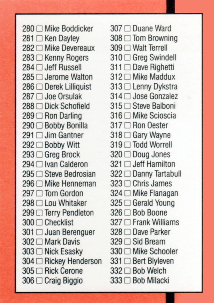 Checklist 232-333  baseball card collectible - Main Image 2