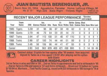 Juan Berenguer  baseball card collectible - Main Image 2